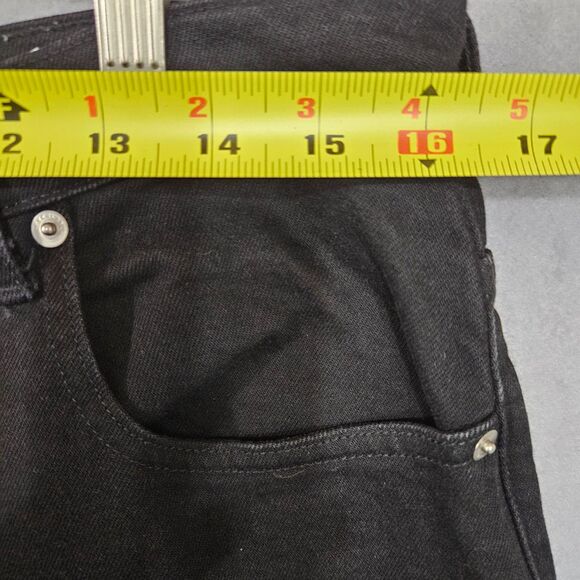 Everlane The Way High Jean in Coal Black Loose Baggy Straight Leg Raw Hem SZ 12 - Picture 10 of 10